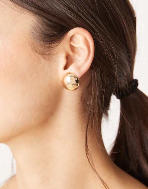 DesignB London - Holle oorknopjes in goud - view 1