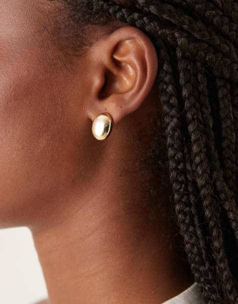 DesignB London - Holle oorknopjes in goud - view 1