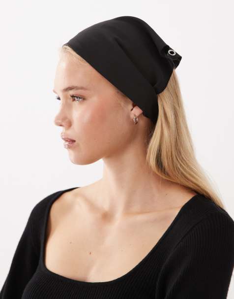 DesignB London hoofddoek met oogjesdetail in zwart - view 1