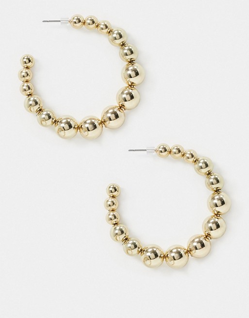 DesignB London hoop earrings with gold ball detail