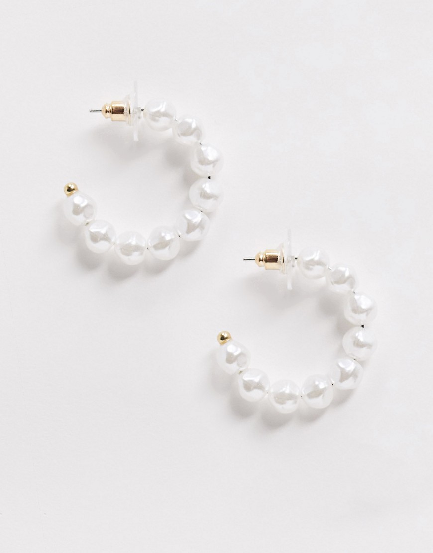 DesignB London - hoop-øreringe med perler-Guld
