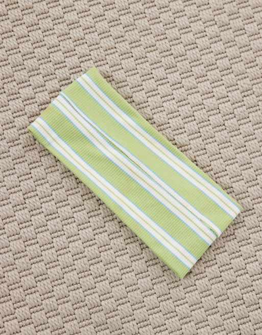 DesignB London jersey headband in green stripe, 3 of 3