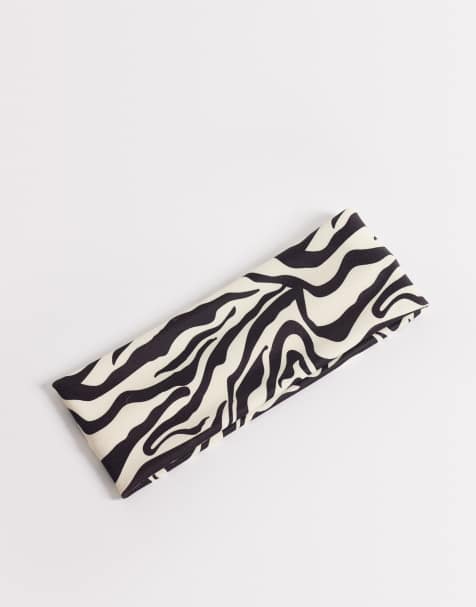 DesignB London - Jersey hoofdband met zebraprint in ecru - view 1