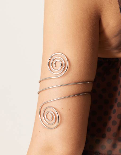 DesignB London - Jonc de bras effet spirale - Argenté, 3 de 3