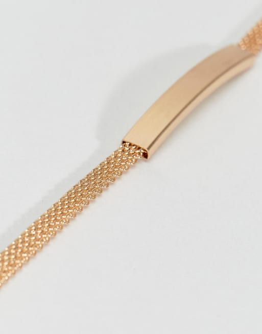 DesignB – London – Kedjearmband med ID-bricka i guldfärg – Endast hos ASOS, 4 av 4