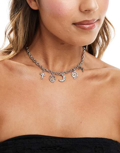 DesignB London - Ketting met bedeltjes in zilver - view 1