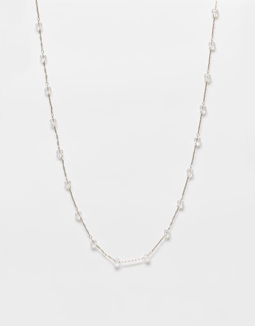 DesignB London - Ketting met bolletjes van siersteentjes in goudkleur