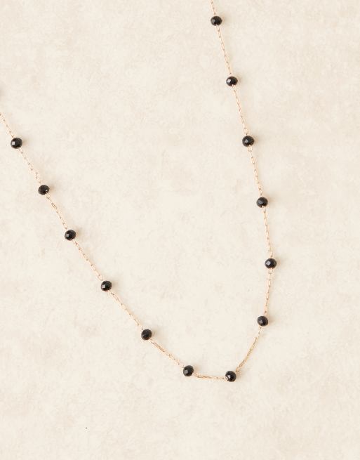 DesignB London - Ketting met zwart steen in goud, 2 van 3