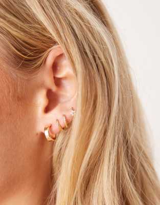 DesignB London - Kleine goldfarbene Creolen