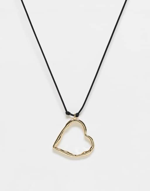 DesignB London - Koord-ketting met gesmolten hart in goud