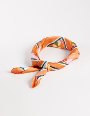 DesignB London - Kopftuch mit buntem Früchte-Print