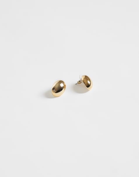 DesignB London kupolformade stiftörhängen i guld - view 1