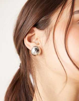DesignB London - Kuppelförmiger Ohrstecker in Silberoptik