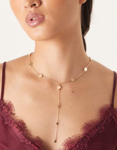 DesignB London - Lariat - Collier à charms disques - Doré - view 1