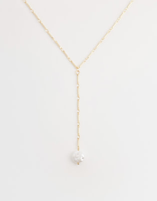 DesignB London - Lariat - Collier à perles - Doré