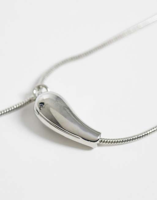 DesignB London - Lariat - Collier effet fondu - Argenté, 4 de 4