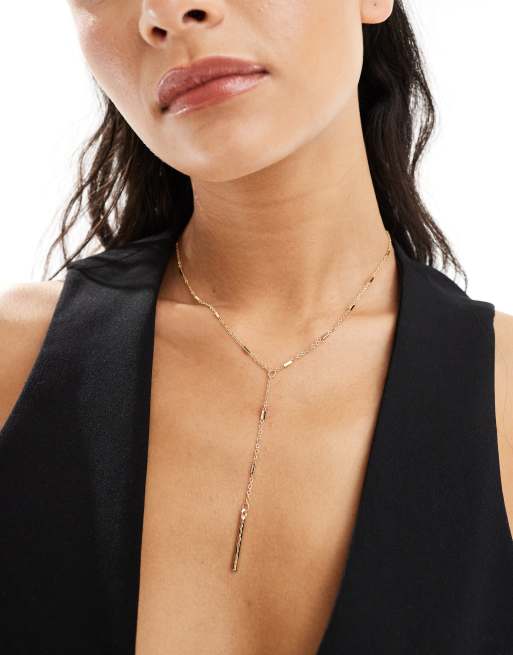DesignB London - Lariat-ketting in goud 