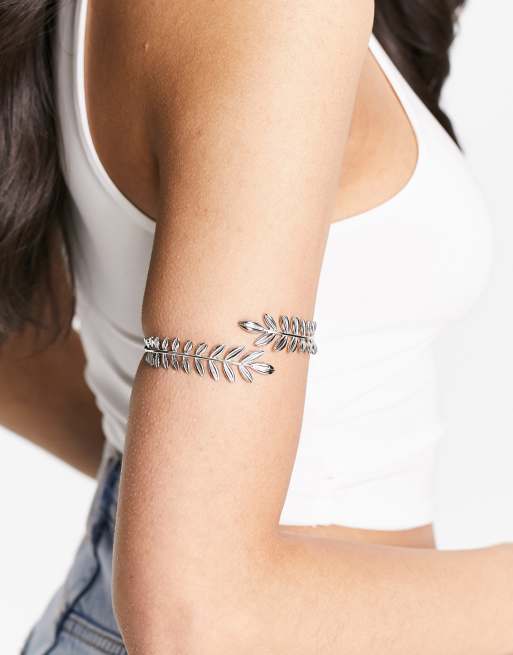 Organic Silver Spessartine Snake Arm Cuff Bracelet — Michael Barin