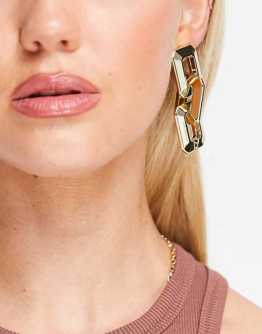 DesignB London link drop earrings in gold tone ASOS
