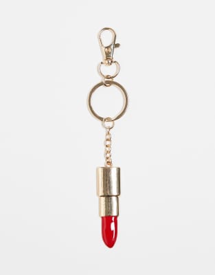 DesignB London DesignB London lipstick key ring bag charm-Gold