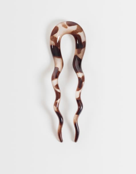 DesignB London liten fransk hårnål i grå spräcklig - view 1