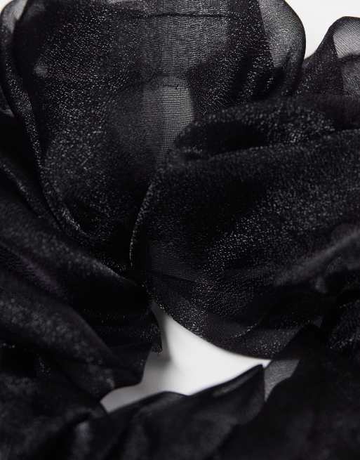DesignB London - Lot de 2 chouchous en organza - Noir et doré, 3 de 4
