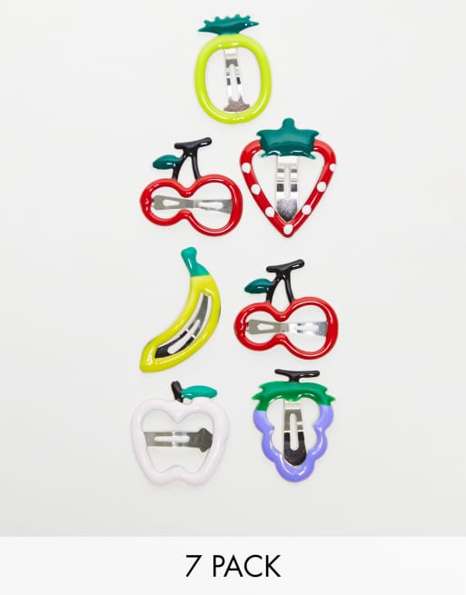 DesignB London - Lot de barrettes à motif fruit - Multicolore