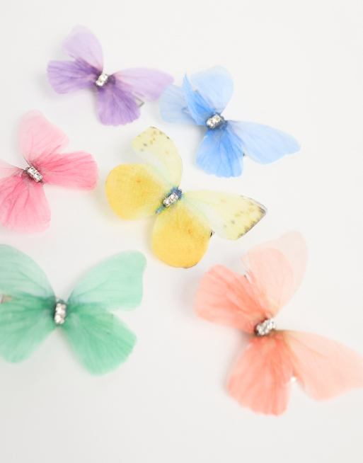DesignB London - Lot de pinces à cheveux papillon de couleurs vives , 4 de 4
