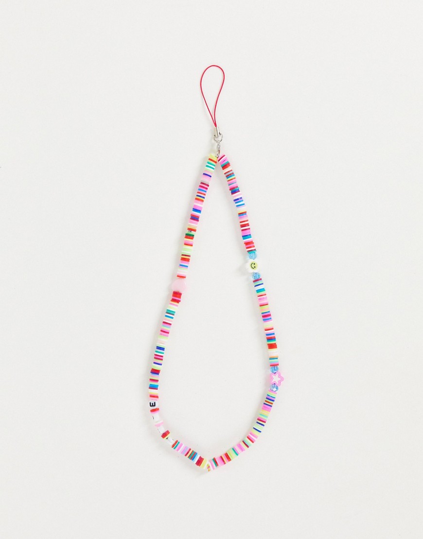 DesignB London love phone beads in rainbow multi
