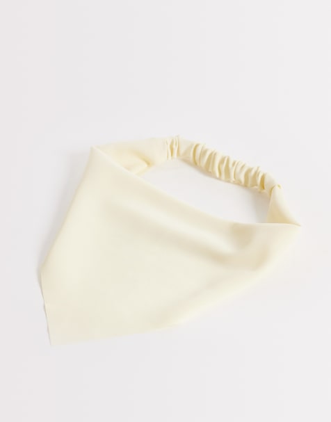 DesignB London matte headscarf in ecru cream - view 1
