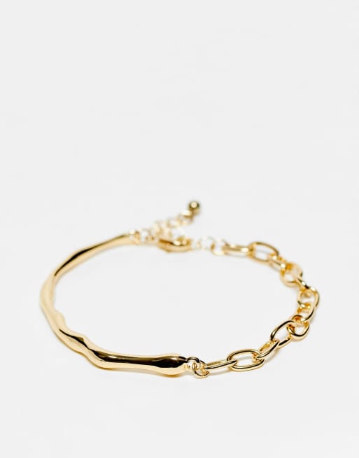 DesignB London melt design metal bracelet in gold