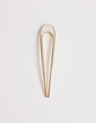 Designb London Metallic French Pin In Gold