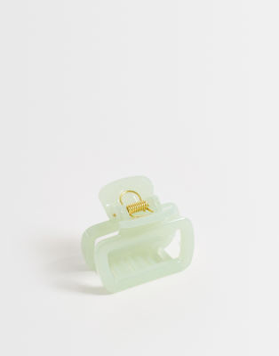 DesignB London - Mini pince à cheveux carrée - Vert menthe opaque