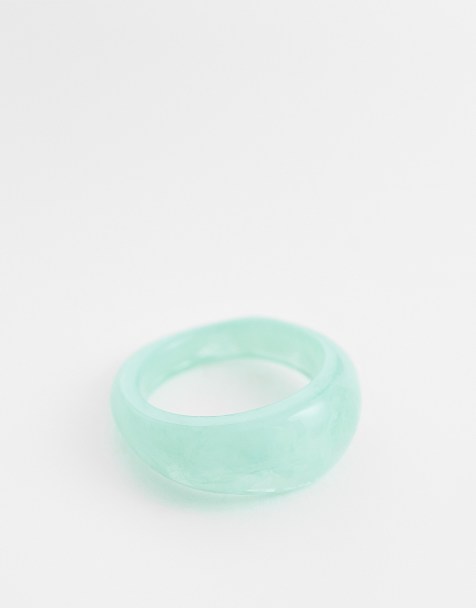 DesignB London – Mintgrön ring i harts - view 1