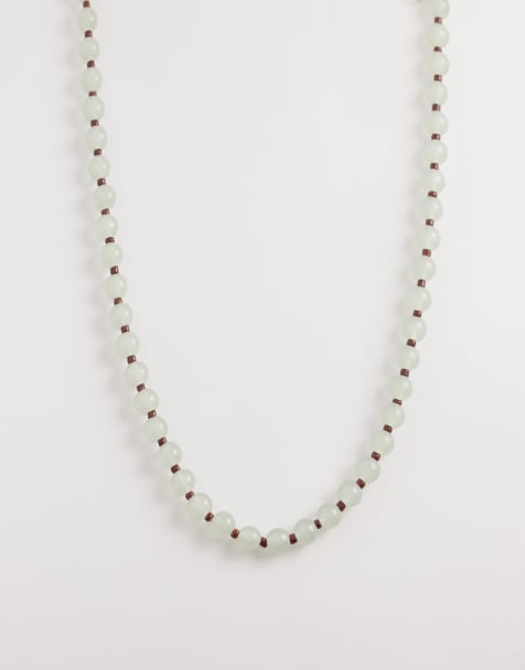 DesignB London – Mintgrönt halsband med pärlor - view 1