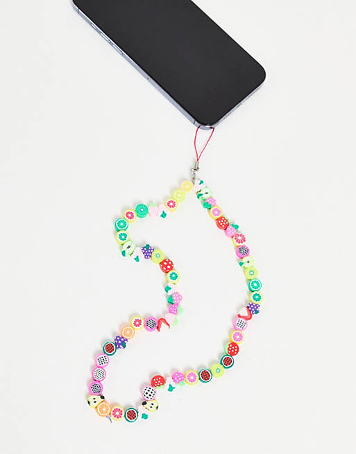 DesignB London mixed fruits phone beads in multi