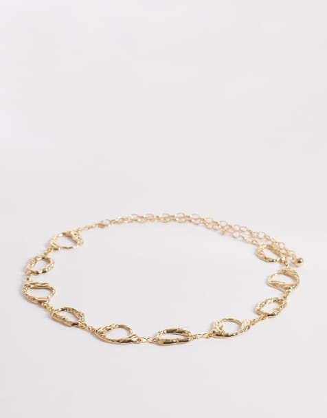 DesignB London molten chain belt in gold - view 1