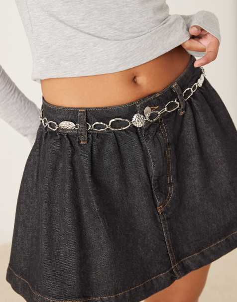 DesignB London molten chain belt in silver - view 1