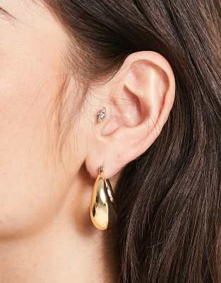 DesignB London Molten Chunky Hoop Earrings | ASOS