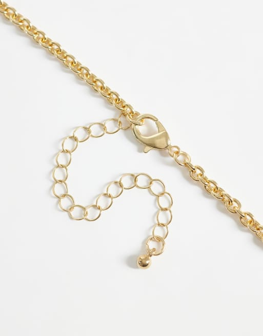 DesignB London molten chunky hoop pendant neckalce in gold, 3 of 4
