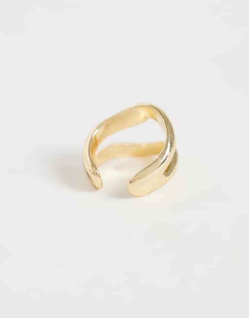 DesignB London molten ear cuff in gold, 4 of 4
