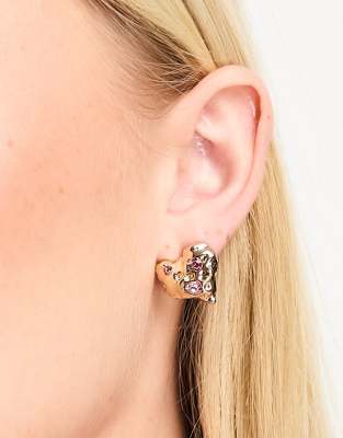 Heart Design Stud Earrings