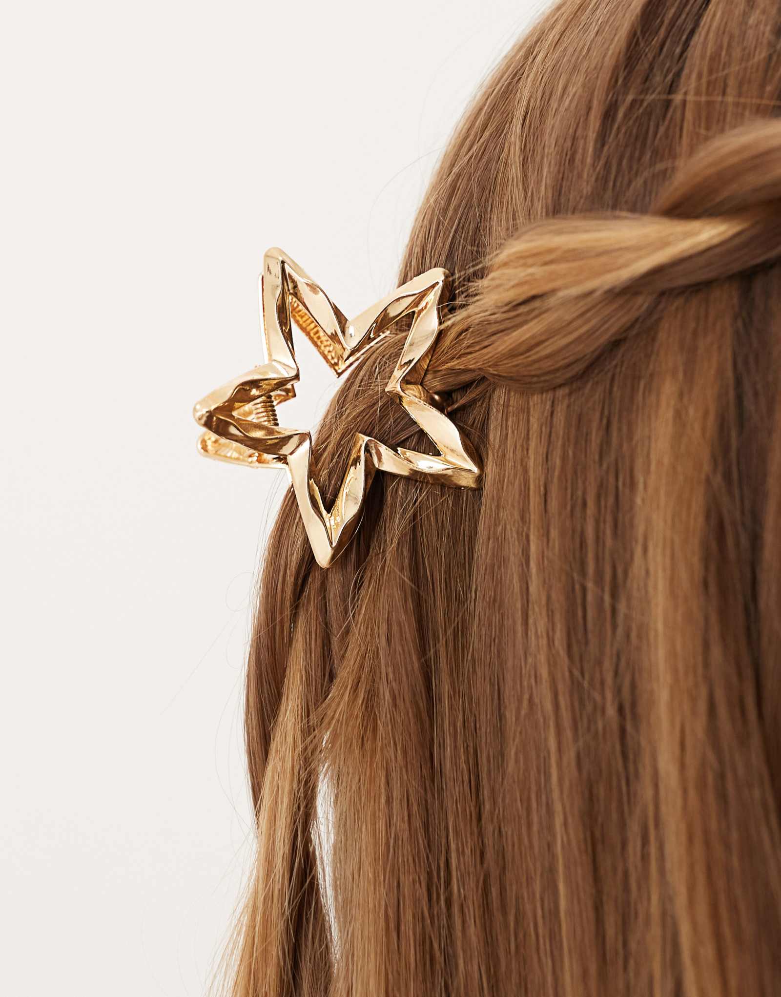 Золотая заколка для волос DesignB London molten metal star