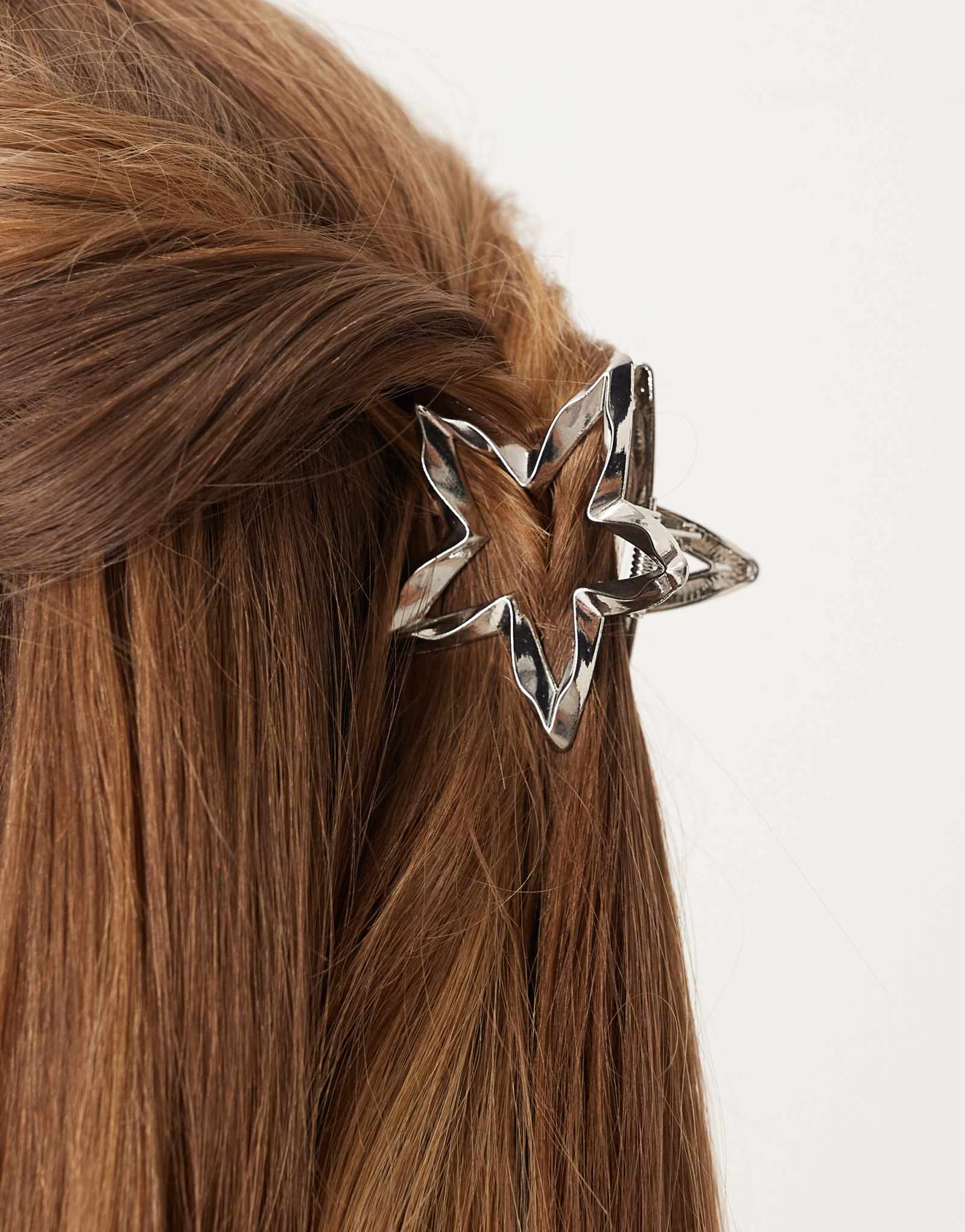 Заколка для волос DesignB London molten metal star серебристого цвета