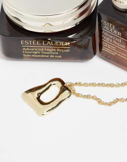 DesignB London molten open square pendant necklace in gold, 2 of 4