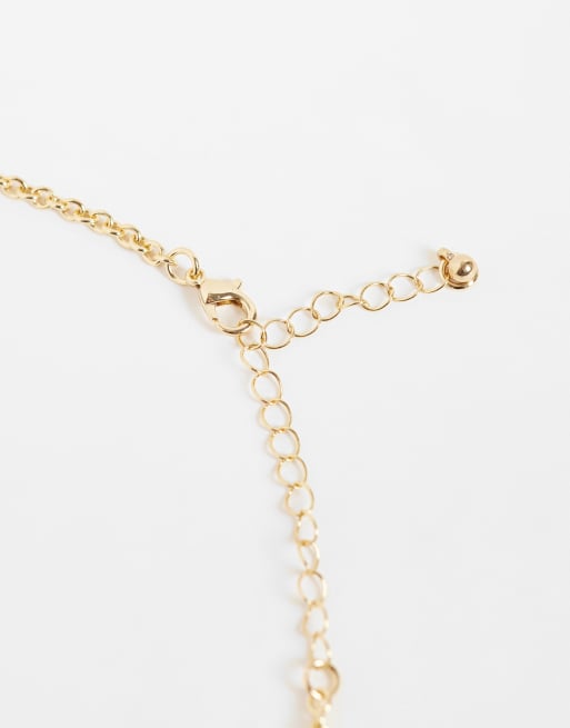 DesignB London molten open square pendant necklace in gold, 3 of 4