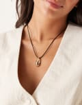 [DesignB London] DesignB London molten pendant cord necklace in black and gold No Size GOLD