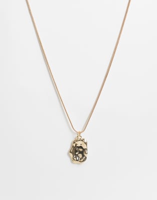 Designb London Molten Pendant Necklace In White