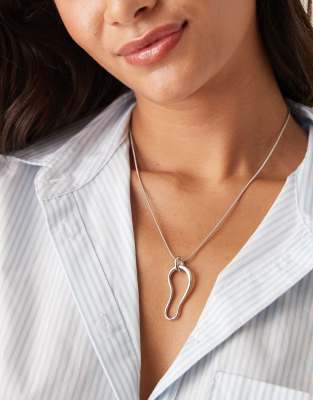 Designb London Molten Pendant Necklace In Silver