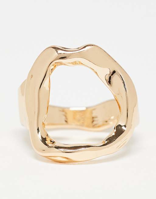 DesignB London molten ring in gold